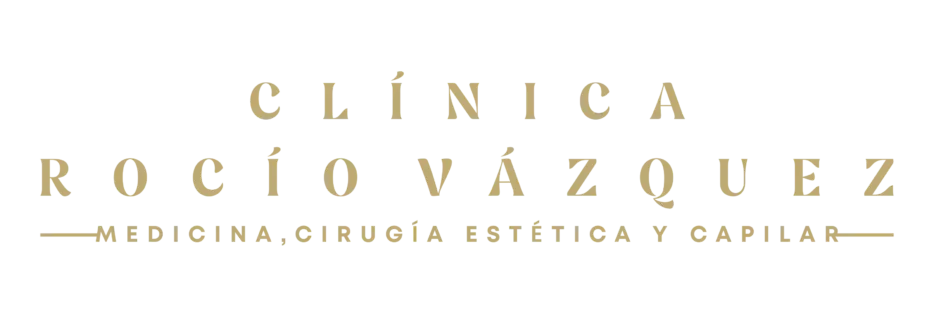 Logotipo Clínica Rocío Vázquez dorado