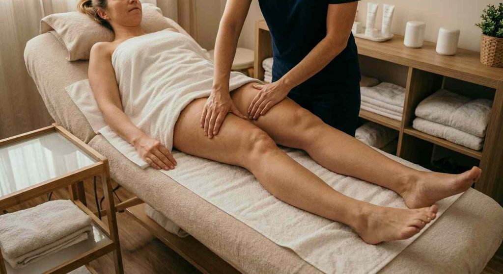 Tratamiento de drenaje linfático y presoterapia para piernas pesadas